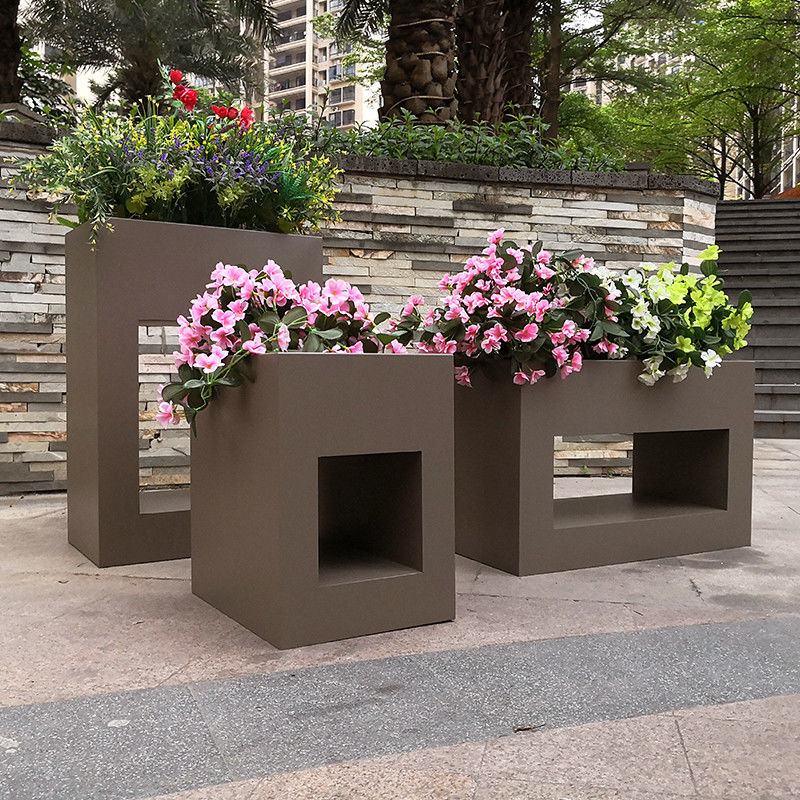 CAD Drawing Decorative Indoor Flower Pots Large Galvanized Pots For Plants