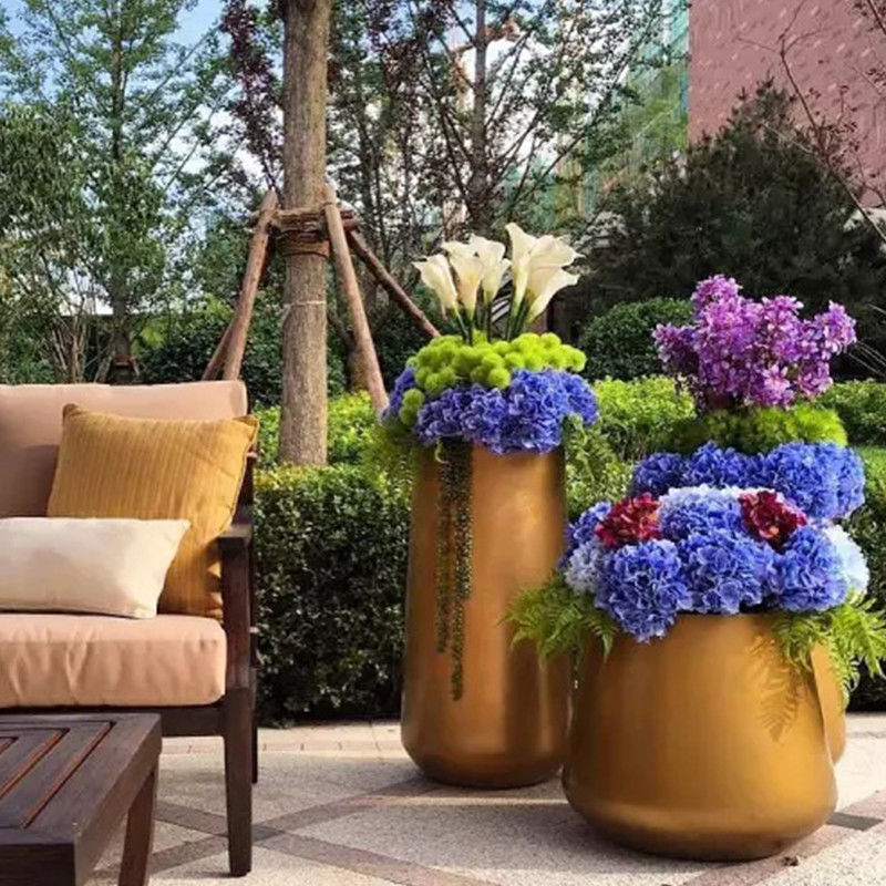 Garden Decorative Stainless Steel Flowerpot Indoor Large Gold Flower Pot