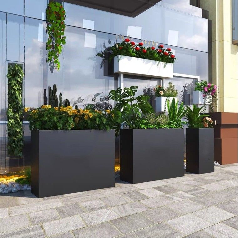 High Rust Resistance large metal flower pots Customizable Shape